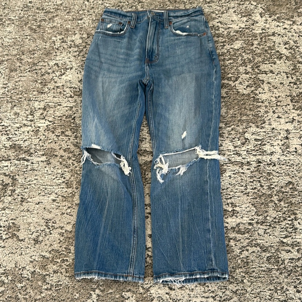 Abercrombie straight ankle high rise jeans